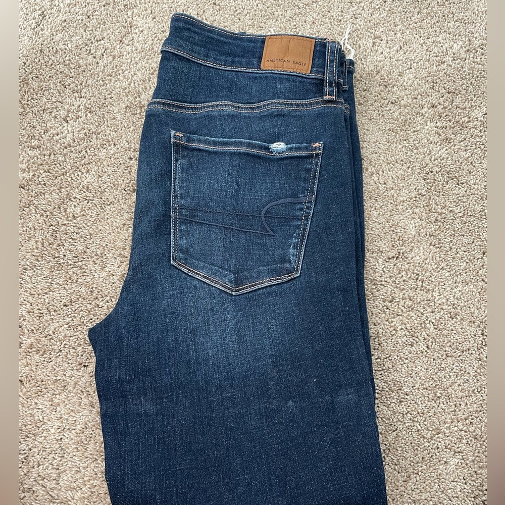 American Eagle Ne(x)t Level Stretch Dark Wash Hi-Rise Jeggings Cropped